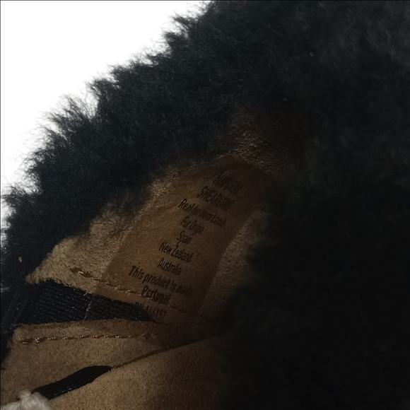 🆕 BIRKENSTOCK PAPILLIO "NAMICA" BLACK TEDDY SHEARLING WOOL OPEN TOE WEDGE MULES - Picture 8 of 16